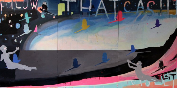 Follow That Castle, Oil, Gloss, Pigment, Marker Pen