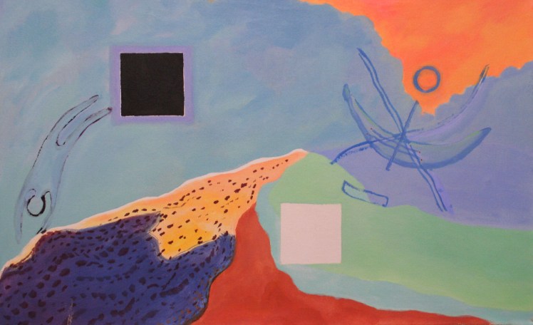 Two Sides of a Glen. Oil, gloss, pigment