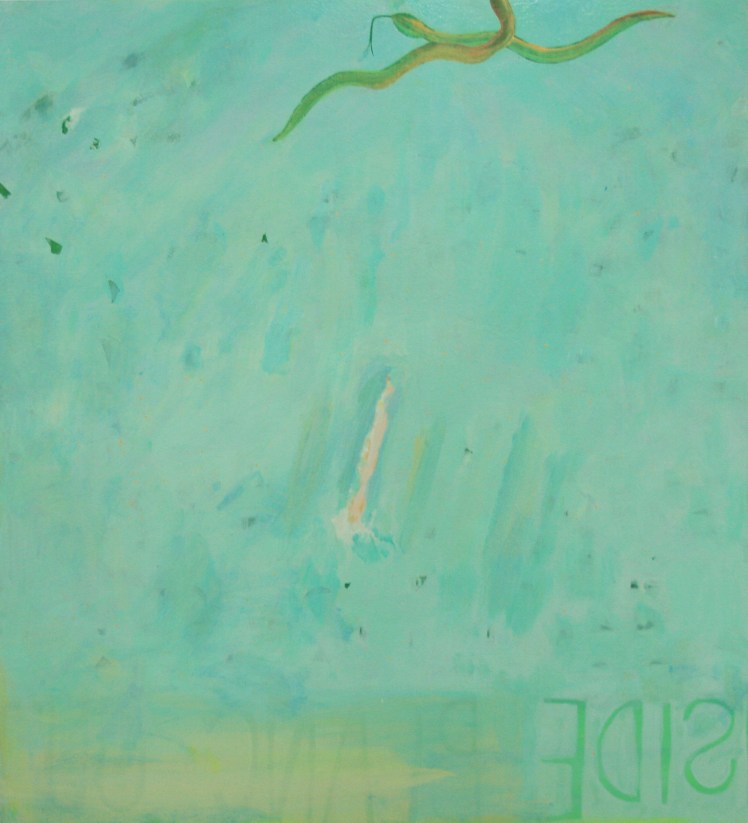 Inside Blanc Out, Oil, Gloss, Pigment, Asian Glitter on board