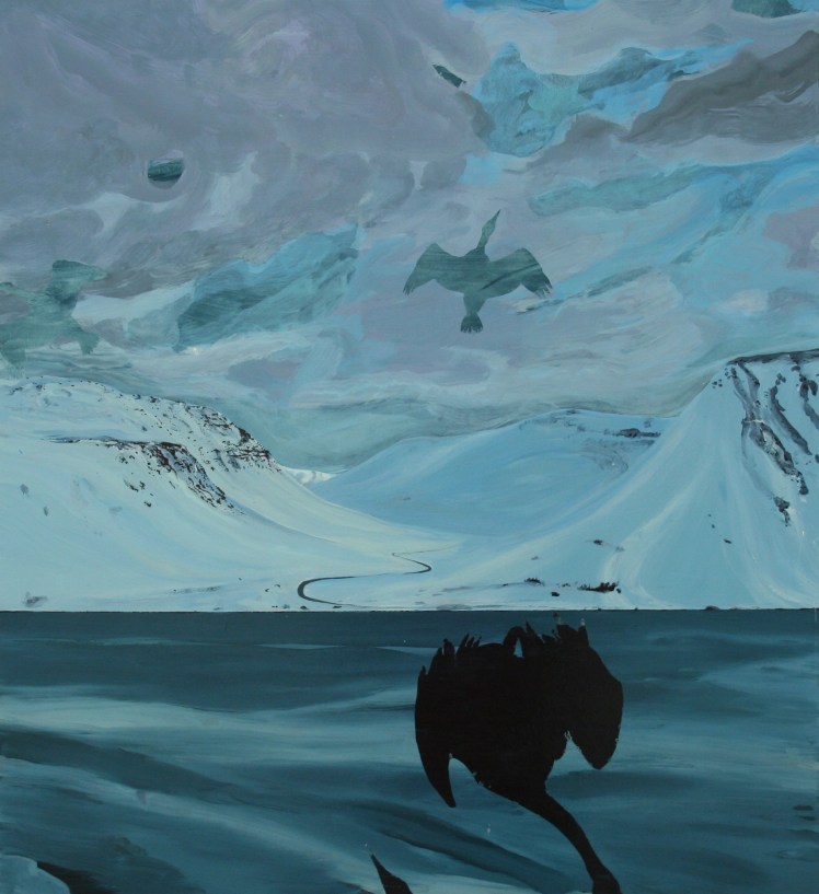 Rainbow Trout Cormorant Noir, Oil, Pigment, Gloss, Marker