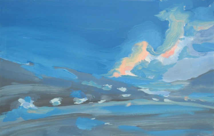 Zooming Snow Storm, Oil, Pigment, Gloss