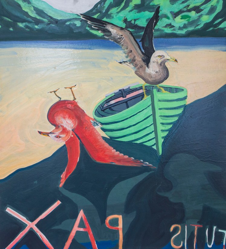 Blanc Boat, Oil, Gloss, Pigment, 2016, (H77 X W70 cm)