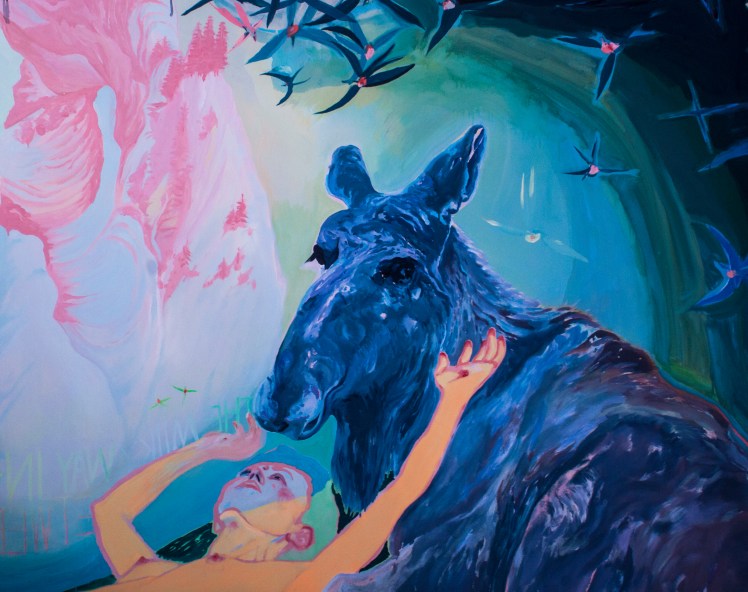 Dark Above The Milky Way. Oil, Gloss, Pigment. 120 x 150 x 3 cm