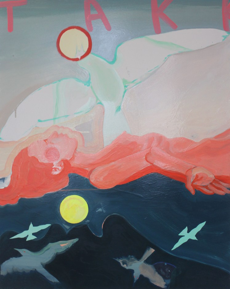 Takk, Oil, Gloss, Pigment, 2016 (H100 X W80 cm)