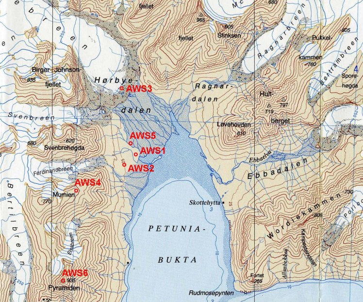 Map of Petuniabukta, Svalbard